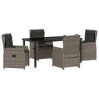Garten Essgruppe 5 pcs Grau Poly-Rattan