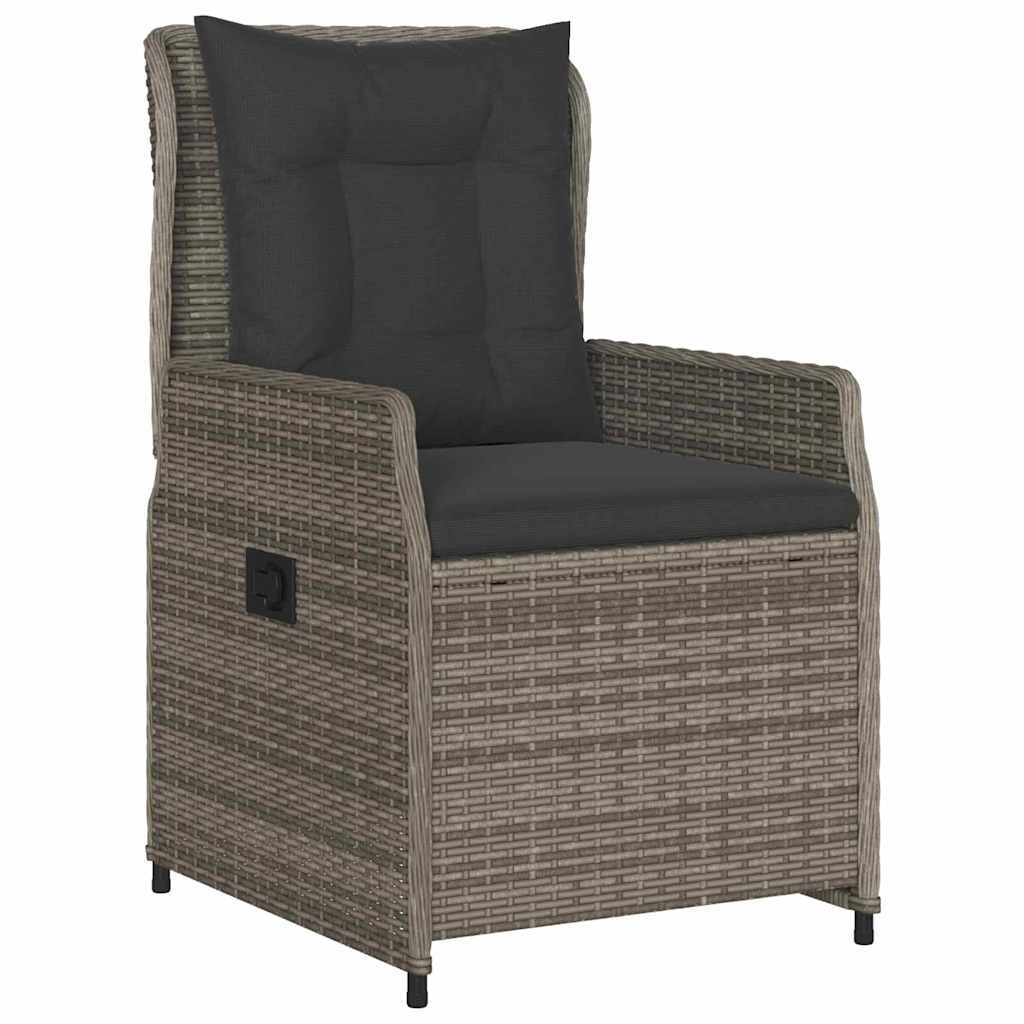 Garten Essgruppe 5 pcs Grau Poly-Rattan