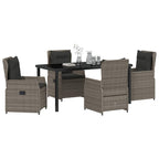 Garten Essgruppe 5 pcs Grau Poly-Rattan