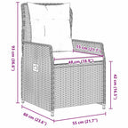 Garten Essgruppe 5 pcs Grau Poly-Rattan