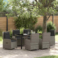 Garten Essgruppe 7 pcs Grau Poly-Rattan