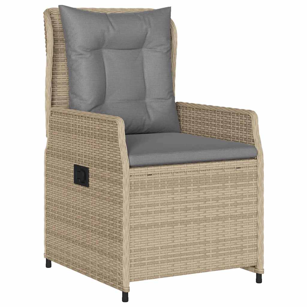 Garten Essgruppe 5 pcs Beige und Hellgrau Poly-Rattan