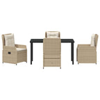 Garten Essgruppe 5 pcs Beige und Hellgrau Poly-Rattan