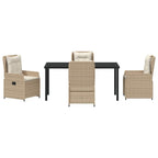 Garten Essgruppe 5 pcs Beige und Hellgrau Poly-Rattan