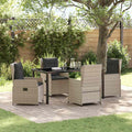 Garten Essgruppe 5 pcs Hellgrau Poly-Rattan