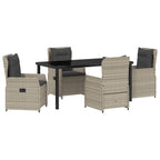 Garten Essgruppe 5 pcs Hellgrau Poly-Rattan