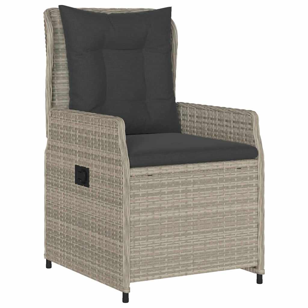 Garten Essgruppe 7 pcs Hellgrau Poly-Rattan