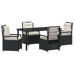 Garten Essgruppe 5 pcs Schwarz Poly-Rattan