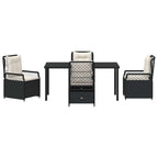 Garten Essgruppe 5 pcs Schwarz Poly-Rattan