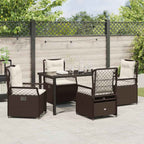 Garten Essgruppe 5 pcs Braun Poly-Rattan