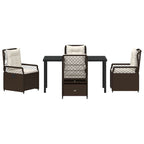 Garten Essgruppe 5 pcs Braun Poly-Rattan