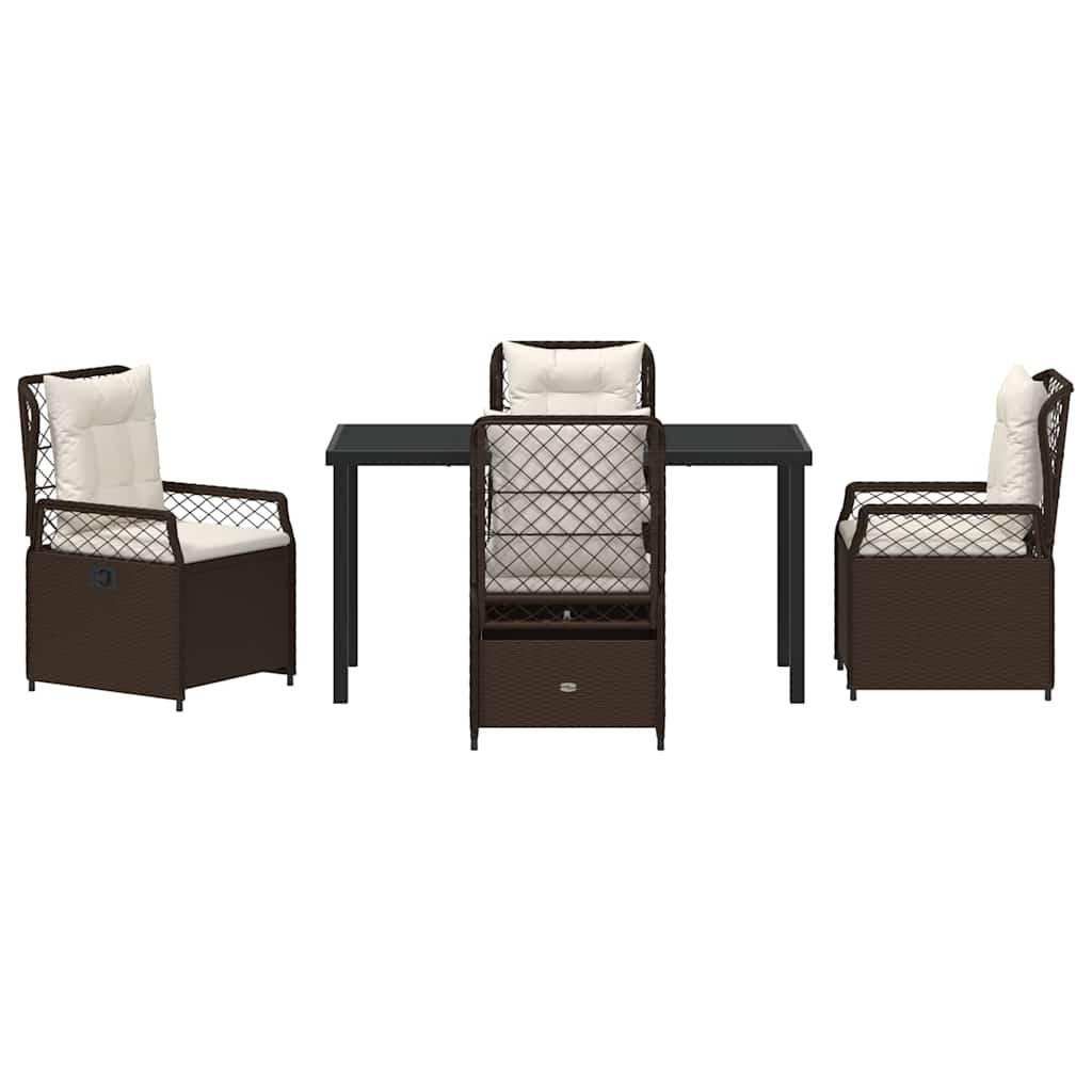 Garten Essgruppe 5 pcs Braun Poly-Rattan
