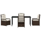 Garten Essgruppe 5 pcs Braun Poly-Rattan