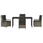 Garten Essgruppe 5 pcs Grau Poly-Rattan