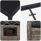 Garten Essgruppe 7 pcs Grau Poly-Rattan