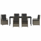 Garten Essgruppe 7 pcs Grau Poly-Rattan