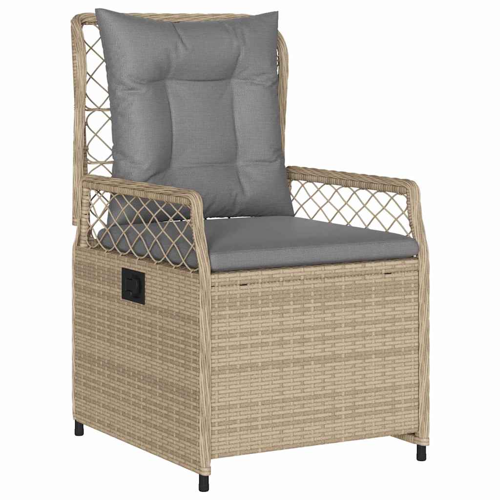 Garten Essgruppe 7 pcs Beige und Hellgrau Poly-Rattan