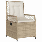 Garten Essgruppe 5 pcs Beige und Cremeweiß Poly-Rattan