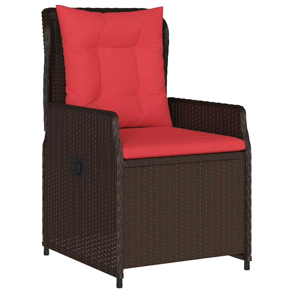 Garten Essgruppe mit Kissen 5 pcs Braun Poly Rattan