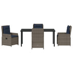Garten Essgruppe mit Kissen 5 pcs Grau Poly Rattan