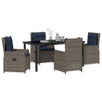 Garten Essgruppe mit Kissen 5 pcs Grau Poly Rattan