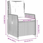Garten Essgruppe mit Kissen 5 pcs Grau Poly Rattan