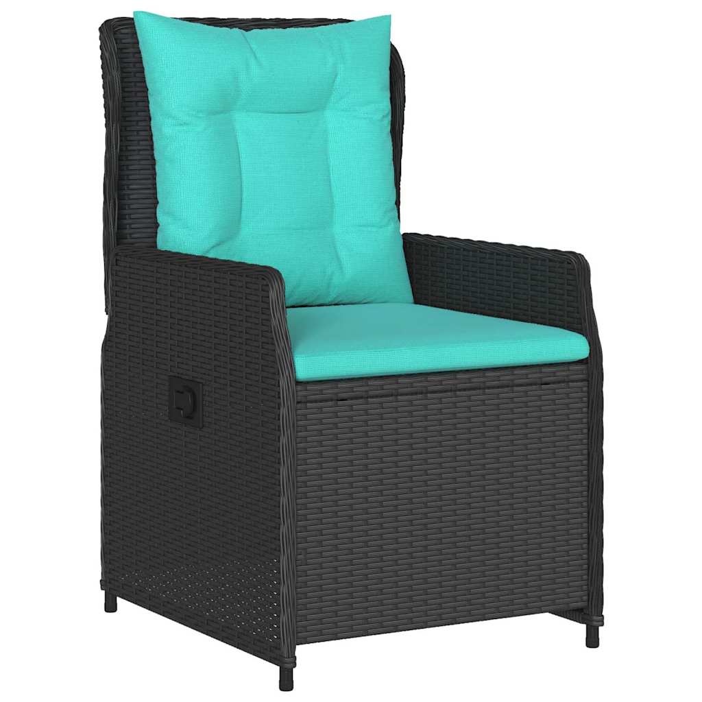 Garten Essgruppe mit Kissen 5 pcs Schwarz Poly Rattan