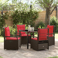 Garten Essgruppe 5 pcs Braun Poly-Rattan
