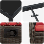 Garten Essgruppe 7 pcs Braun Poly-Rattan