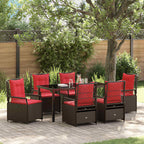Garten Essgruppe 7 pcs Braun Poly-Rattan