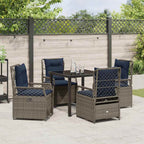 Garten Essgruppe 5 pcs Grau Poly-Rattan