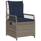Garten Essgruppe 7 pcs Grau Poly-Rattan