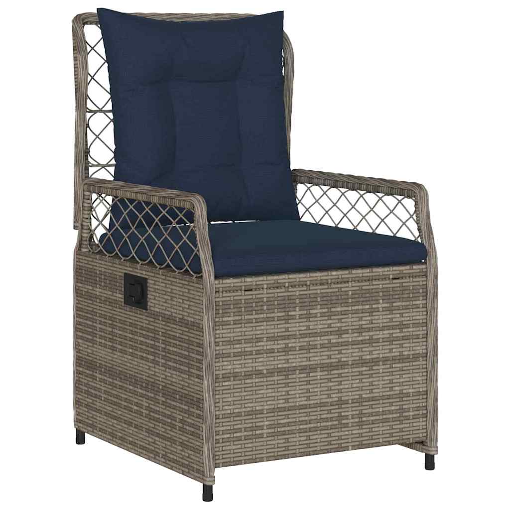 Garten Essgruppe 7 pcs Grau Poly-Rattan