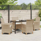 Garten Essgruppe 5 pcs Beige Poly-Rattan