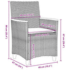 Garten Essgruppe 5 pcs Grau Poly-Rattan