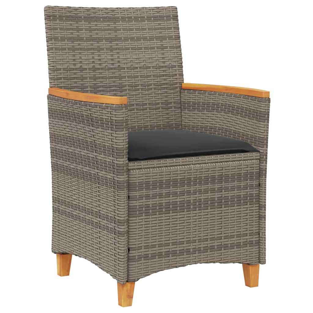 Garten Essgruppe 7 pcs Grau Poly-Rattan