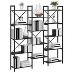 Bücherregal Schwarz Eichen-Optik 156 x 25 x 167 cm