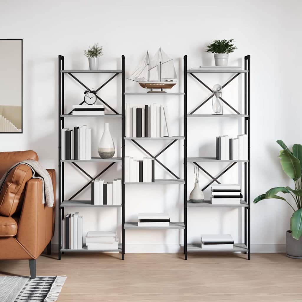 Bücherregal Grau Sonoma 156 x 25 x 167 cm Holzwerkstoff