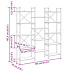 Bücherregal Grau Sonoma 156 x 25 x 167 cm Holzwerkstoff