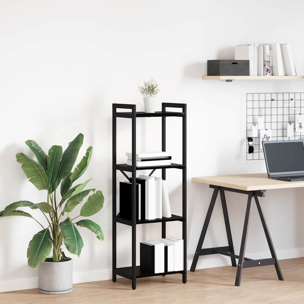 Bücherregal Schwarz Eichen-Optik 40 x 30 x 119 cm Holzwerkstoff