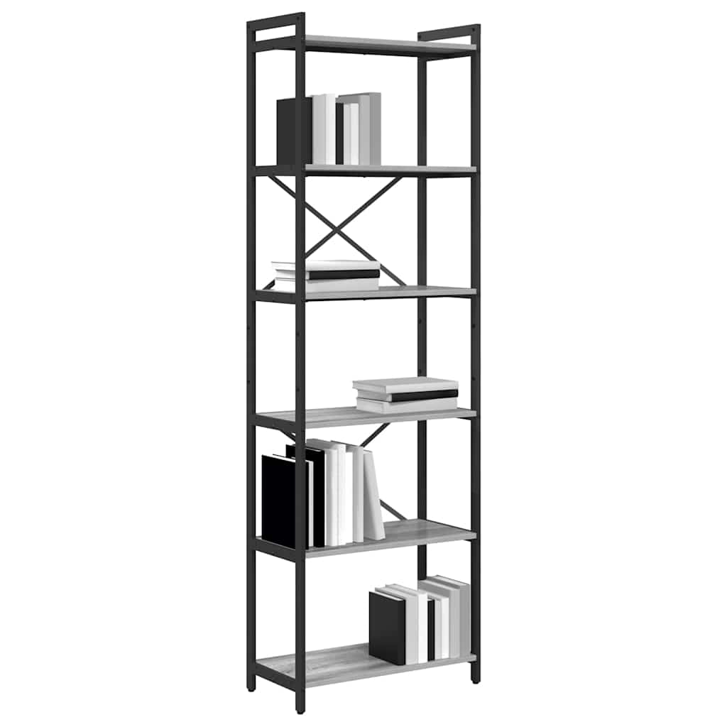 Bücherregal Grau Sonoma 60 x 30 x 189,5 cm Holzwerkstoff
