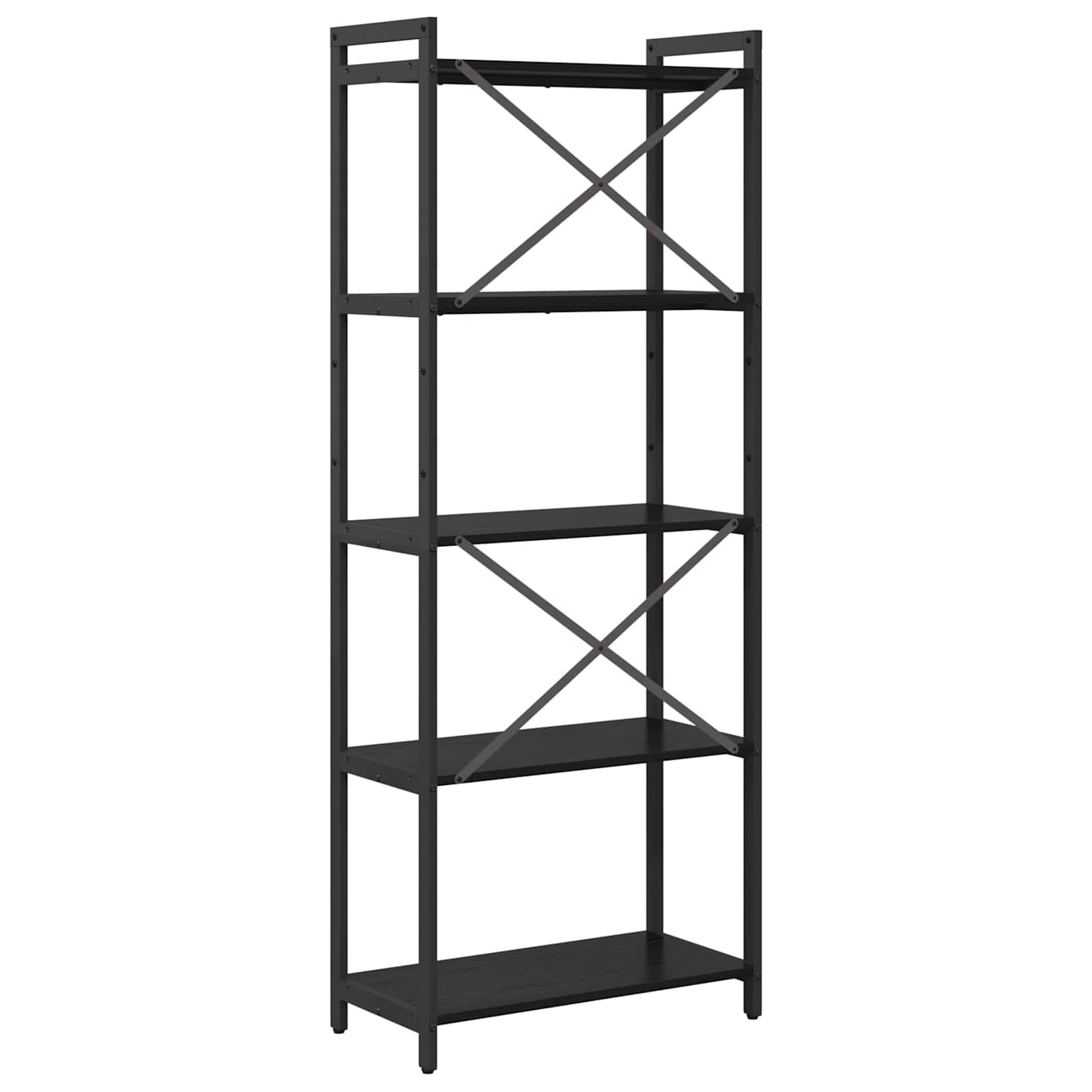 Bücherregal Schwarz Eichen-Optik 60 x 30 x 155 cm Holzwerkstoff