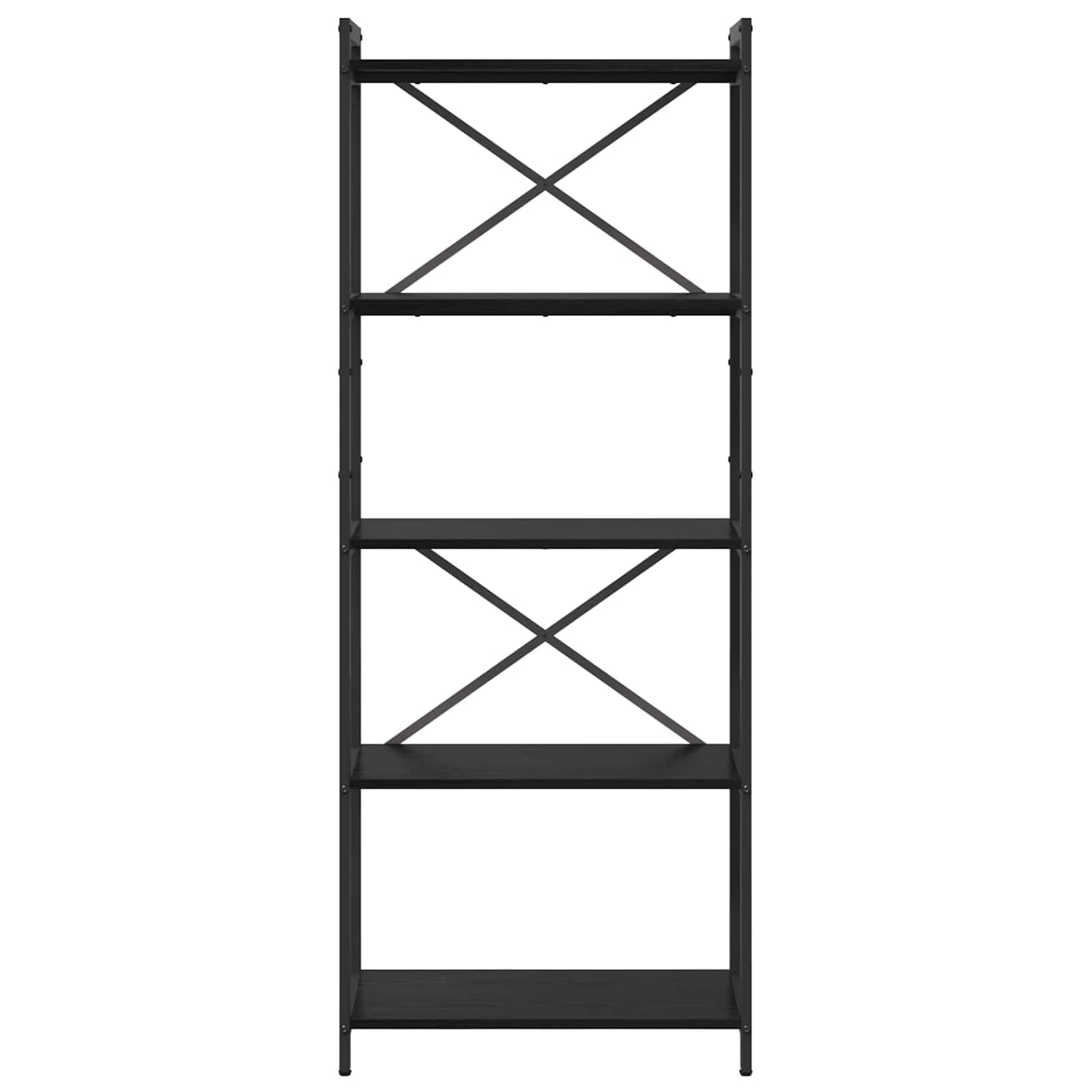 Bücherregal Schwarz Eichen-Optik 60 x 30 x 155 cm Holzwerkstoff