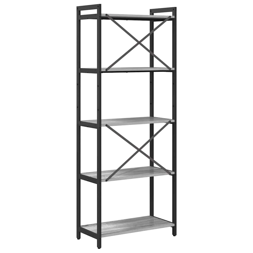 Bücherregal Grau Sonoma 60 x 30 x 155 cm Holzwerkstoff