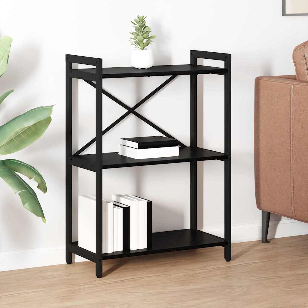 Bücherregal Schwarz Eichen-Optik 60 x 30 x 85 cm Holzwerkstoff