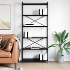 Bücherregal Schwarz Eichen-Optik 80 x 30 x 189,5 cm