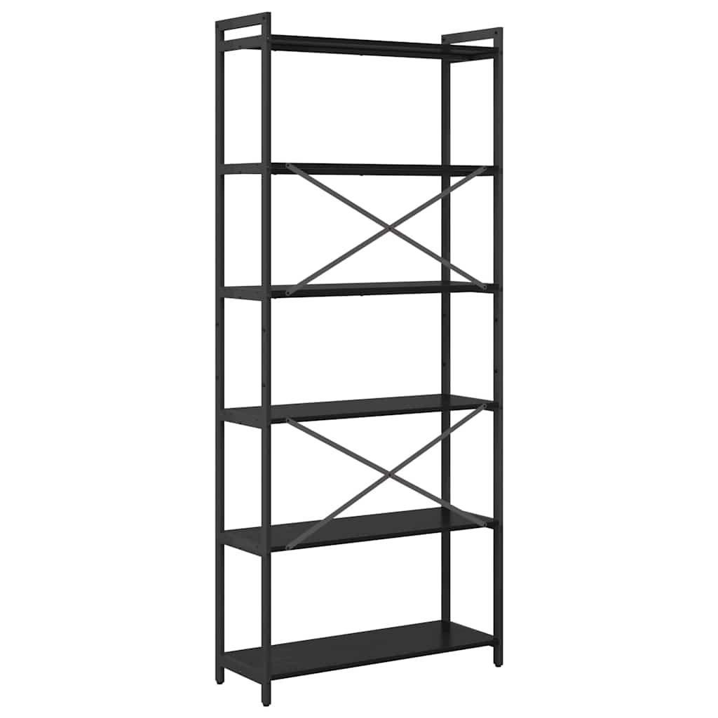 Bücherregal Schwarz Eichen-Optik 80 x 30 x 189,5 cm