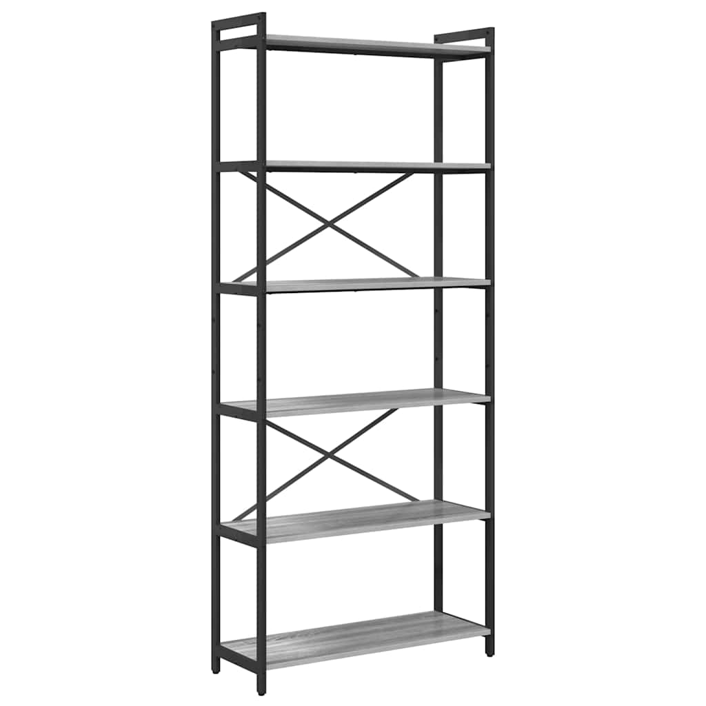Bücherregal Grau Sonoma 80 x 30 x 189,5 cm Holzwerkstoff