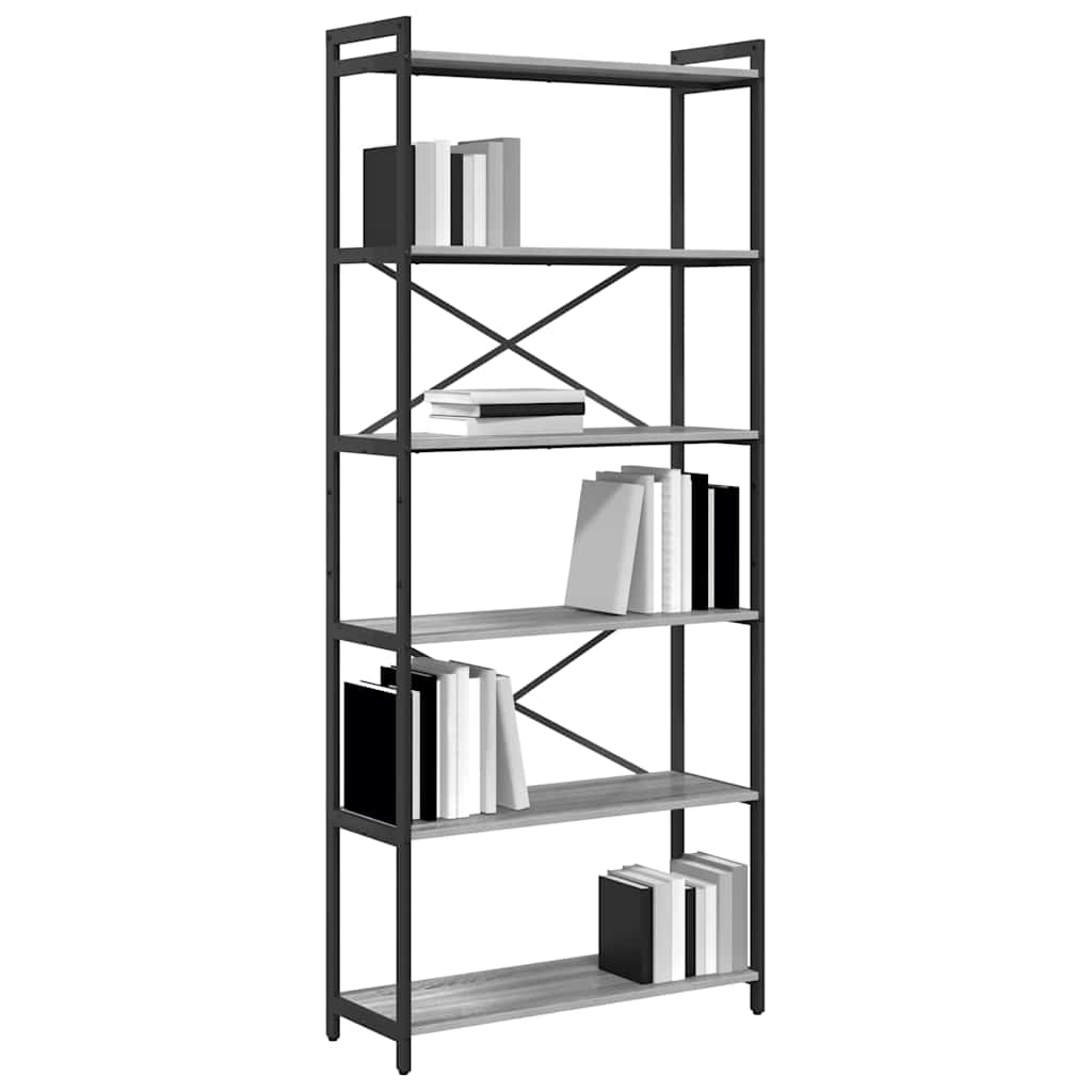 Bücherregal Grau Sonoma 80 x 30 x 189,5 cm Holzwerkstoff