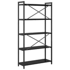Bücherregal Schwarz Eichen-Optik 80 x 30 x 155 cm Holzwerkstoff